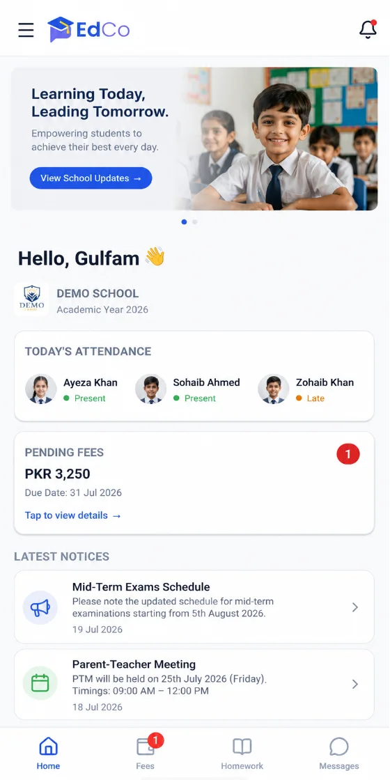 EdCo app — parent mode