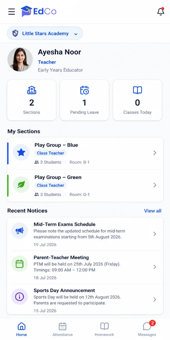 EdCo app — teacher mode